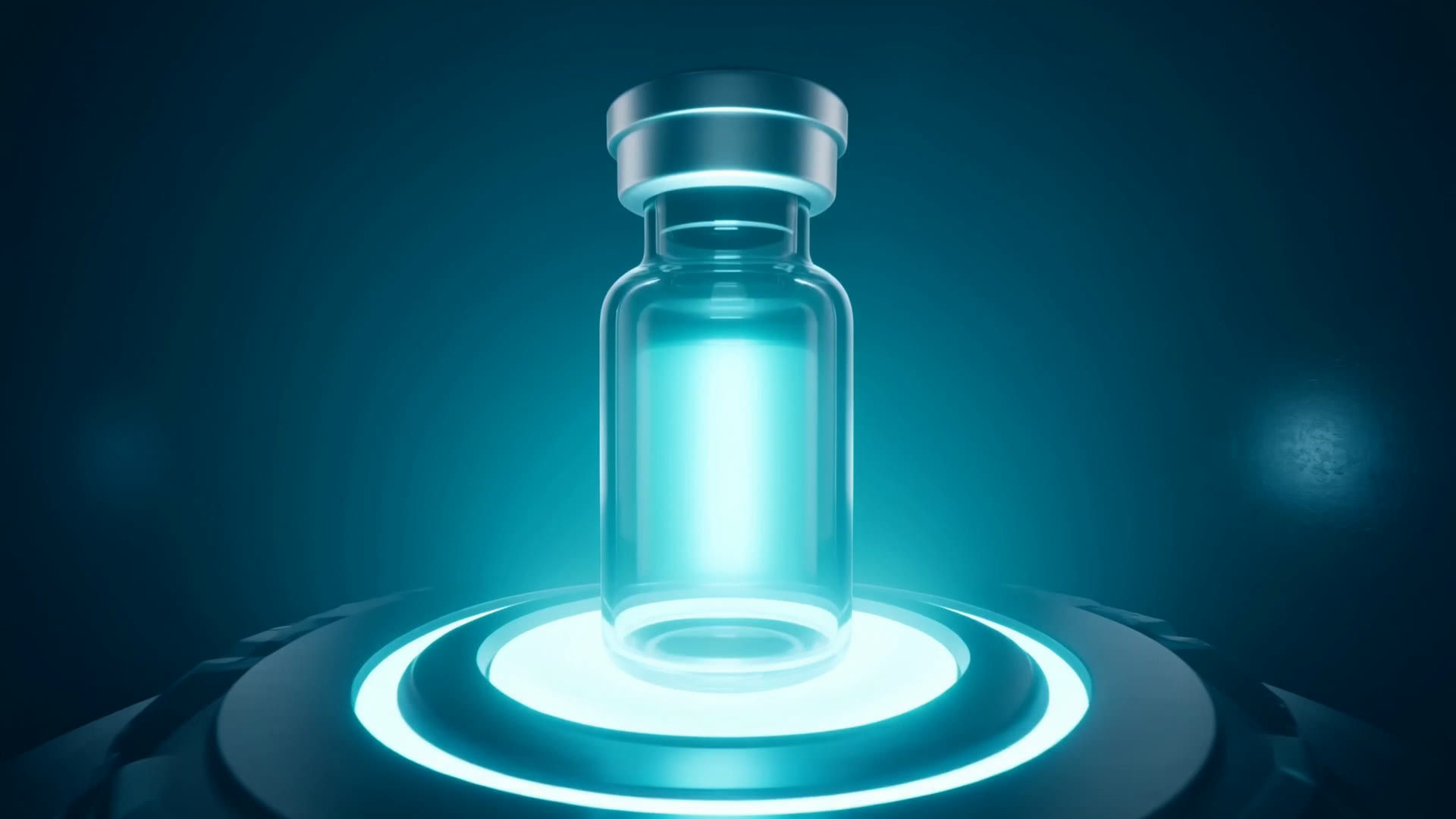 Falcorex vial on illuminated pedestal